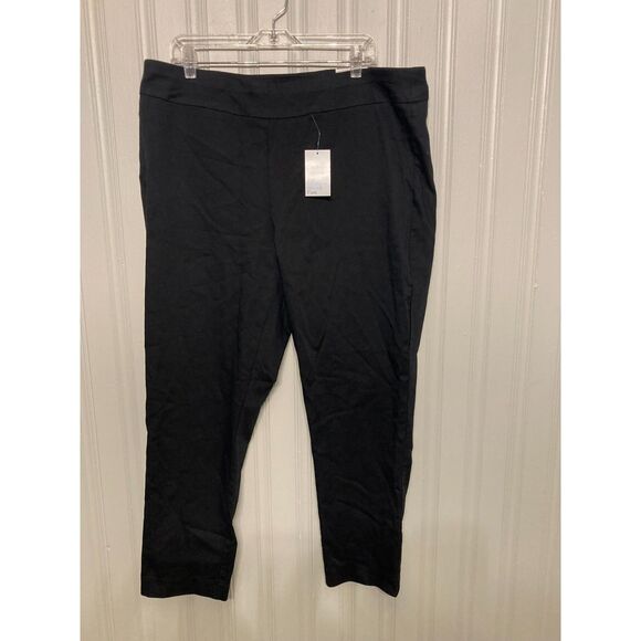 Croft & Barrow Effortless Stretch Mid Rise Straight Women's Black Pants NWT 18W - Picture 1 of 11